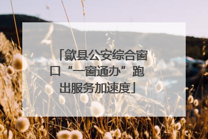 歙县公安综合窗口“一窗通办”跑出服务加速度