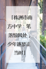 株洲市南方中学：笔落惊风处，少年逐梦正当时