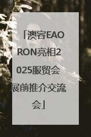 澳容EAORON亮相2025服贸会展前推介交流会