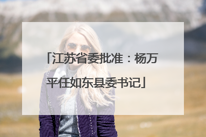 江苏省委批准：杨万平任如东县委书记