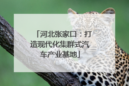 河北张家口：打造现代化集群式汽车产业基地