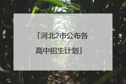 河北2市公布各高中招生计划