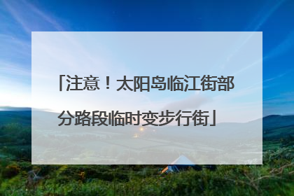 注意！太阳岛临江街部分路段临时变步行街