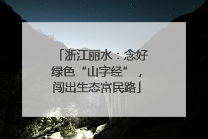 浙江丽水：念好绿色“山字经”，闯出生态富民路
