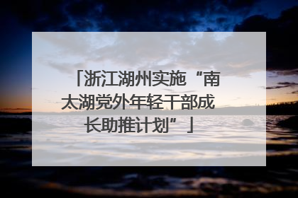 浙江湖州实施“南太湖党外年轻干部成长助推计划”
