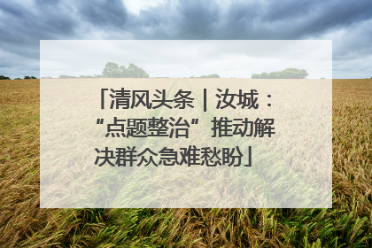 清风头条｜汝城：“点题整治”推动解决群众急难愁盼