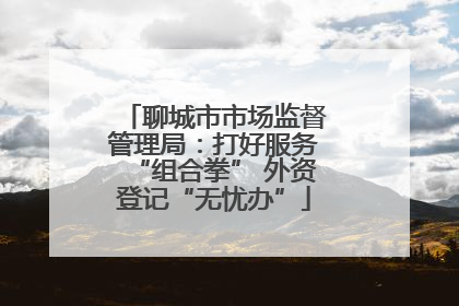 聊城市市场监督管理局：打好服务“组合拳” 外资登记“无忧办”
