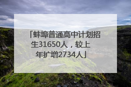 蚌埠普通高中计划招生31650人，较上年扩增2734人