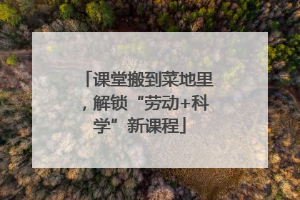 课堂搬到菜地里，解锁“劳动+科学”新课程