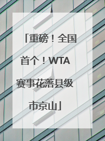 重磅！全国首个！WTA赛事花落县级市京山