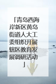 青岛西海岸新区黄岛街道人大工委组织开展辖区教育发展调研活动
