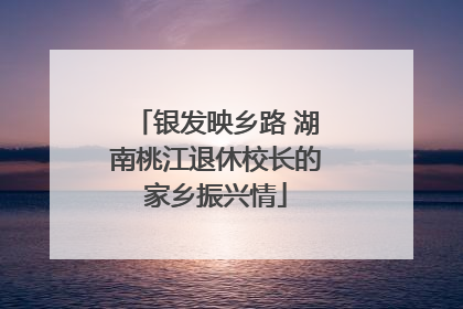 银发映乡路 湖南桃江退休校长的家乡振兴情