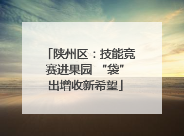 陕州区：技能竞赛进果园 “袋”出增收新希望