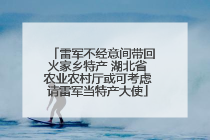雷军不经意间带回火家乡特产 湖北省农业农村厅或可考虑请雷军当特产大使