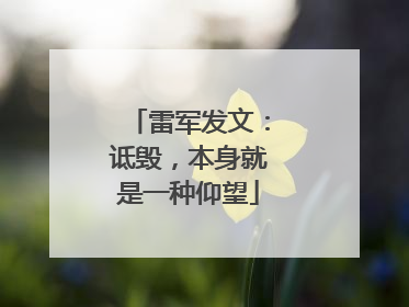 雷军发文：诋毁，本身就是一种仰望