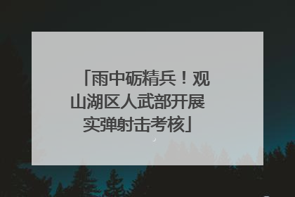 雨中砺精兵！观山湖区人武部开展实弹射击考核