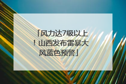 风力达7级以上！山西发布雷暴大风蓝色预警