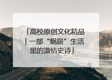 高校原创文化精品｜一部“蜗居”生活里的温情史诗