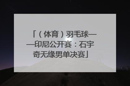 （体育）羽毛球——印尼公开赛：石宇奇无缘男单决赛