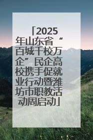 2025年山东省“百城千校万企”民企高校携手促就业行动暨潍坊市职教活动周启动