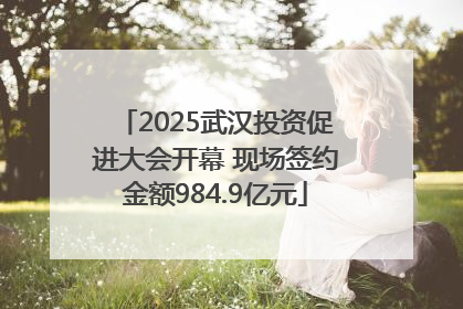 2025武汉投资促进大会开幕 现场签约金额984.9亿元