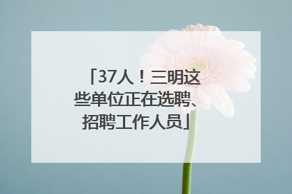 37人！三明这些单位正在选聘、招聘工作人员